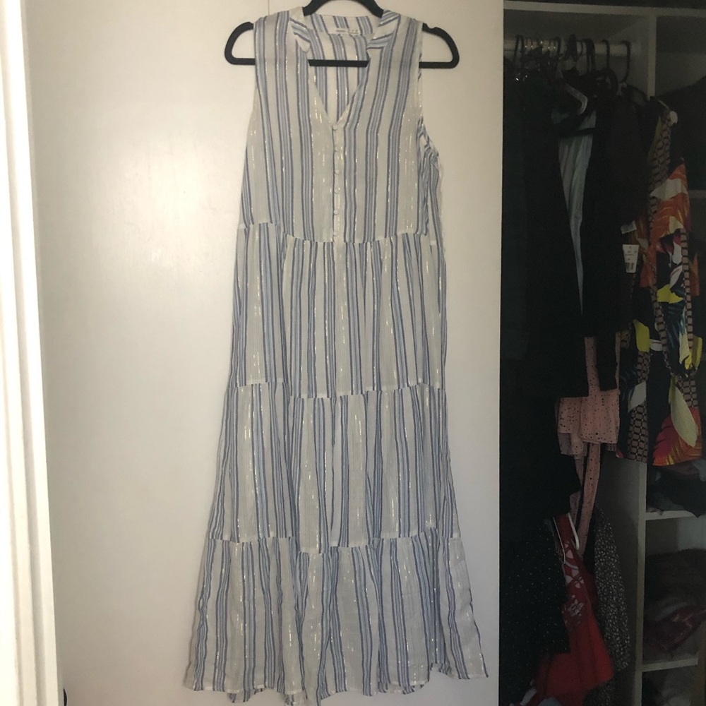 Oysho metallic stripe cotton tunic